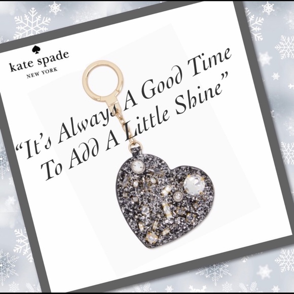 Kate Spade Jeweled Heart Keychain / Purse Charm - Picture 6 of 7